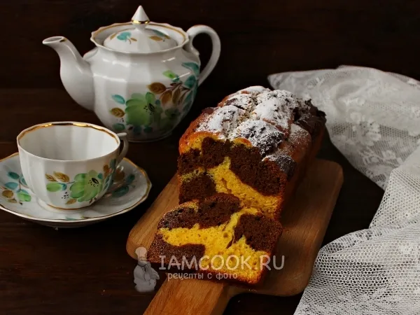 Фото готового блюда: Мраморный тыквенный кекс