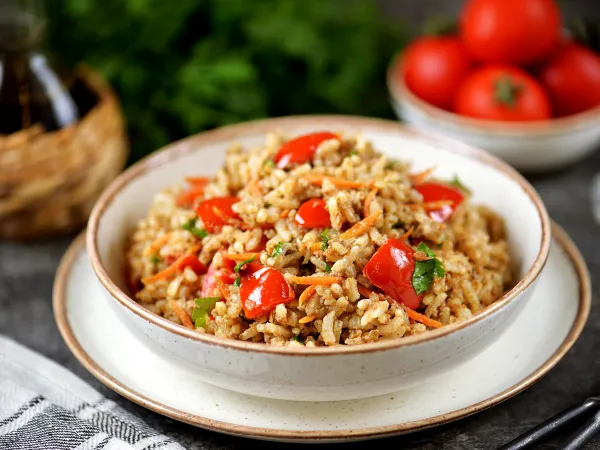 Фото блюда: Рис с ливерной колбасой