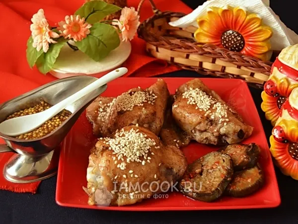 Фото блюда: Куриные бедра в духовке в фольге