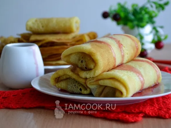 Фото готового блюда: Блины с вишней