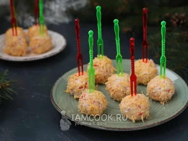 Фото готового блюда: Закуска «Рафаэлло» в сырной стружке