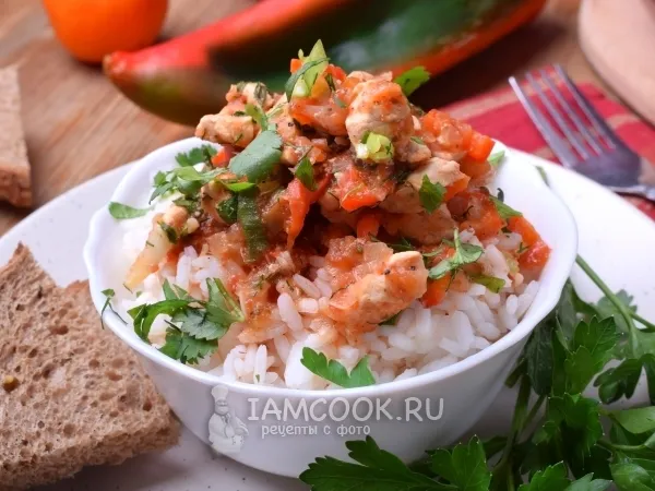 Фото готового блюда: Подлива из курицы с овощами