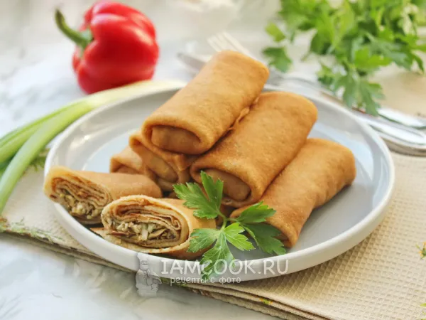 Фото блюда: Блины со шпротами