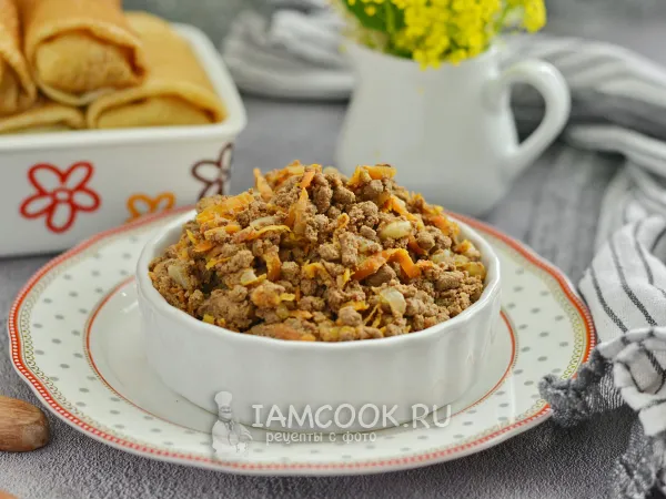 Фото готового блюда: Начинка из печени для блинов (+блины)