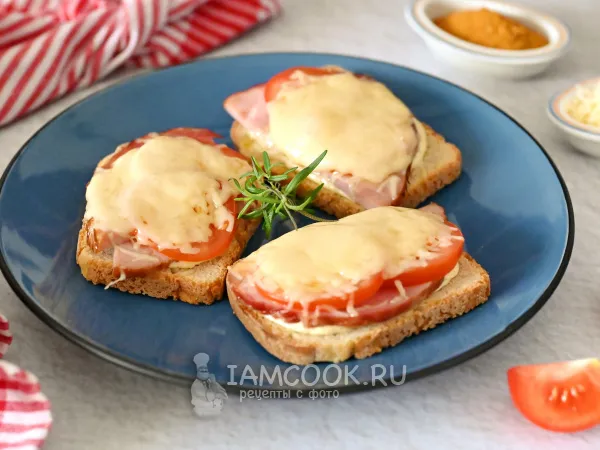 Фото блюда: Горячие бутерброды с майонезом в духовке