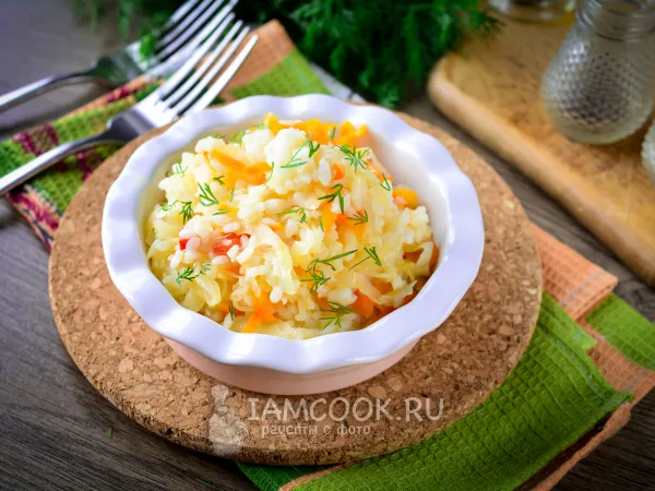 Фото блюда: Тушеная квашеная капуста с рисом