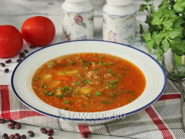 Фото блюда: Постный суп из киноа и фасоли