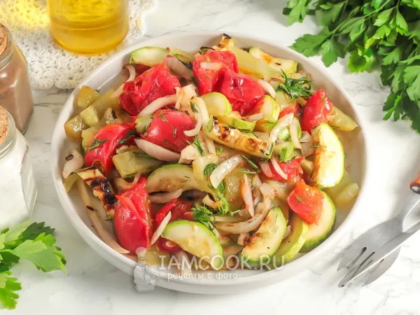 Фото готового блюда: Салат из овощей на мангале