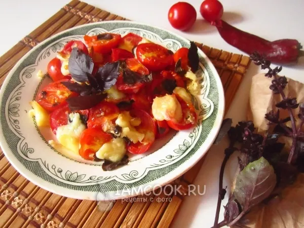 Фото блюда: Помидоры с моцареллой в духовке