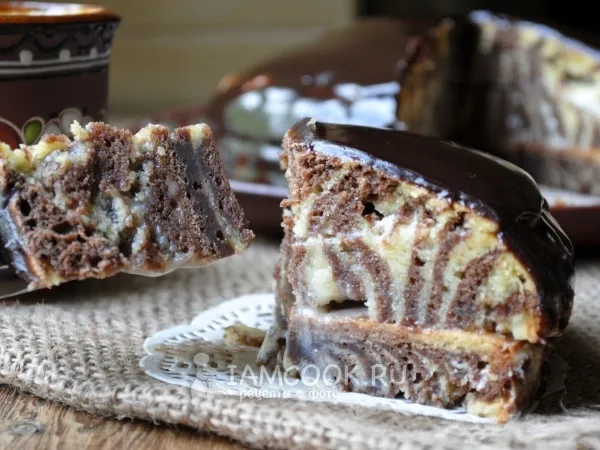 Фото блюда: Торт «Зебра» с кремом