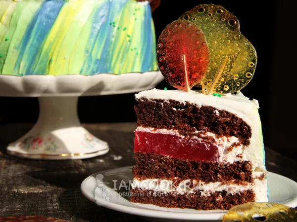 Фото блюда: Торт с кремом чиз и ягодной прослойкой