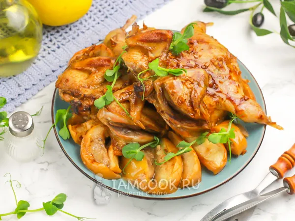 Фото блюда: Перепела с яблоками