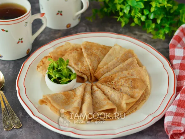 Фото блюда: Постные блины из цельнозерновой муки