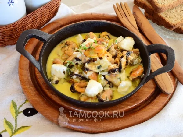 Фото блюда: Мидии саганаки