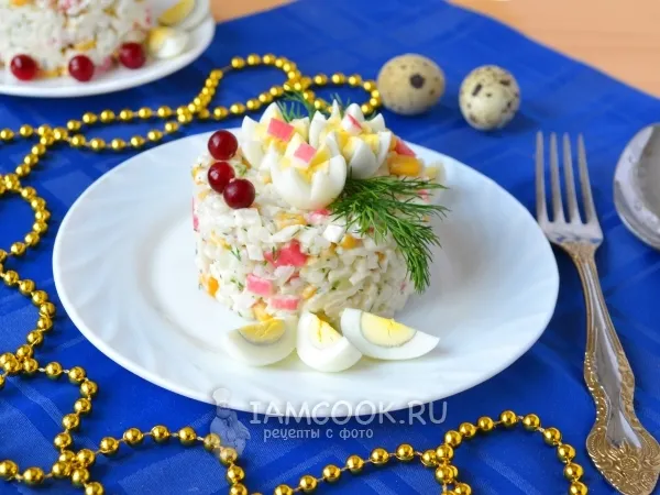 Фото блюда: Крабовый салат с рисом