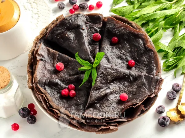 Фото готового блюда: Чёрные блины (с красителем)