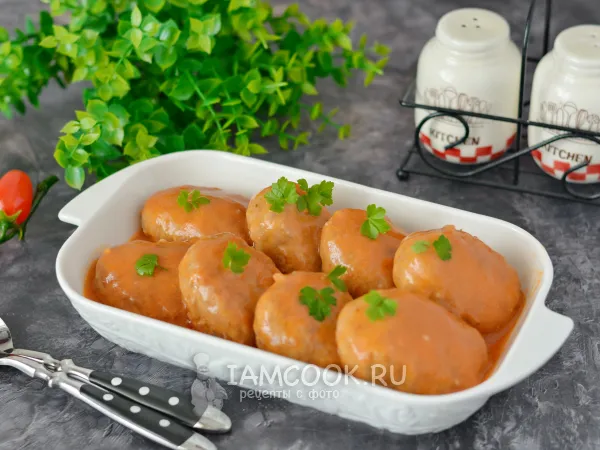 Фото блюда: Гречаники с подливкой на сковороде