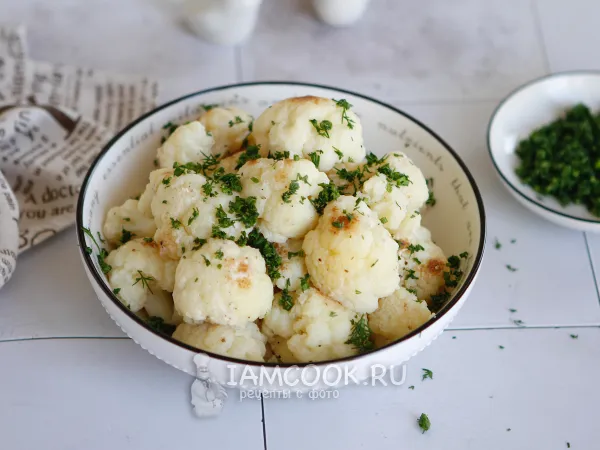 Фото блюда: Тушеная цветная капуста в молоке