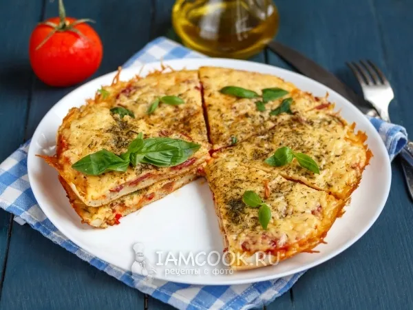 Фото готового блюда: Пицца «Минутка» на сковороде