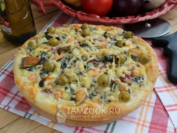 Фото блюда: Пицца с морепродуктами