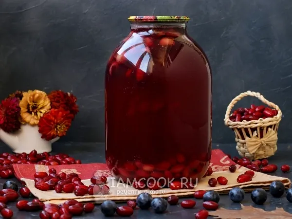 Фото блюда: Компот из тёрна и кизила на зиму