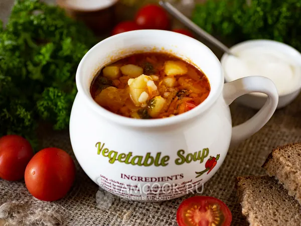 Фото блюда: Щи с перловкой и свежей капустой