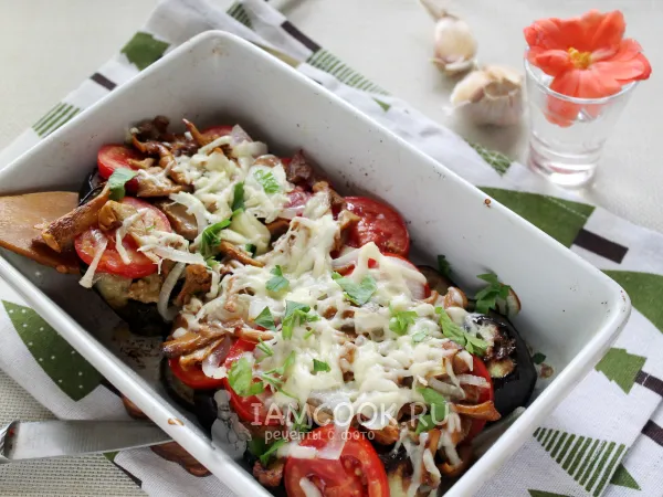 Фото блюда: Лисички с баклажанами (в духовке)