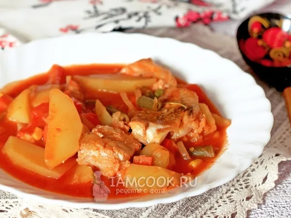 Фото блюда: Овощное рагу с рыбой