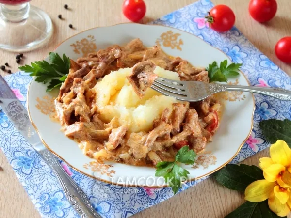 Фото блюда: Лисички жареные в сметане