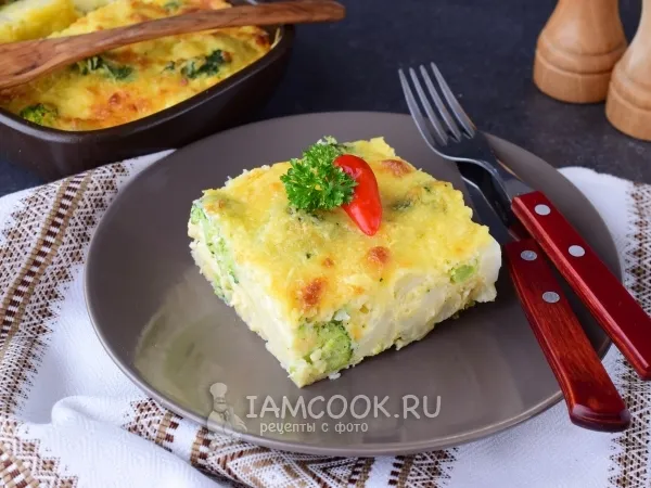 Фото блюда: Запеканка из брокколи и цветной капусты