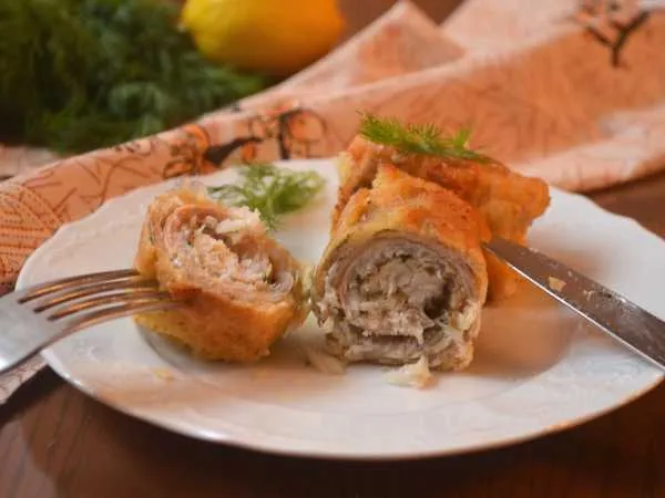 Фото блюда: Рыбные рулетики из хека