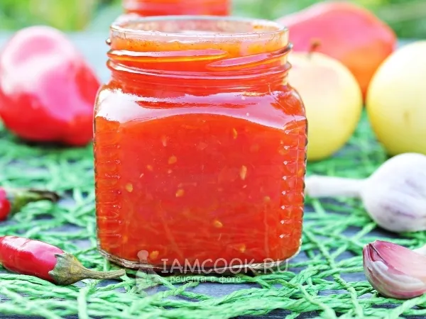 Фото блюда: Аджика сладкая на зиму с яблоками