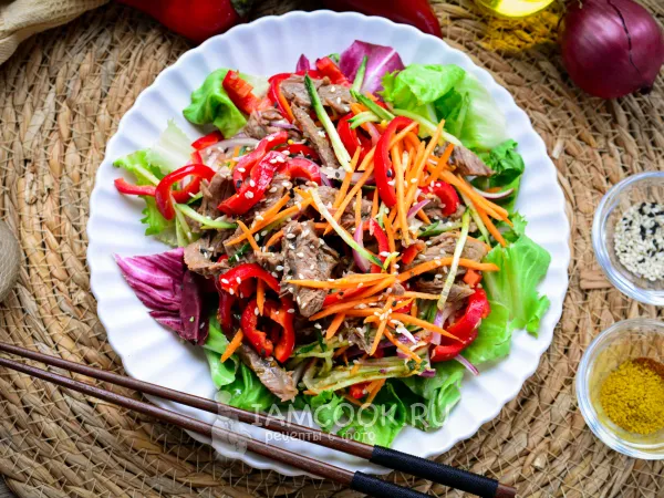 Фото блюда: Салат с говядиной в азиатском стиле