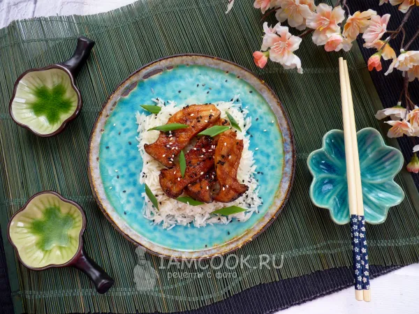 Фото блюда: Еринги жаренные с пастой мисо, медом и соевым соусом