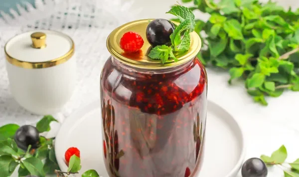 Фото блюда: Компот из алычи и малины