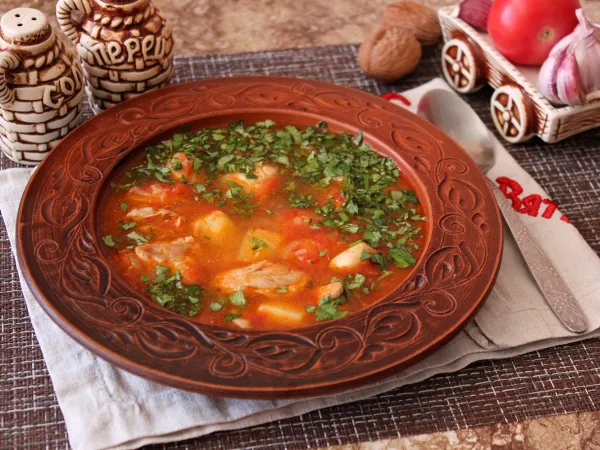 Фото готового блюда: Суп чахохбили из курицы