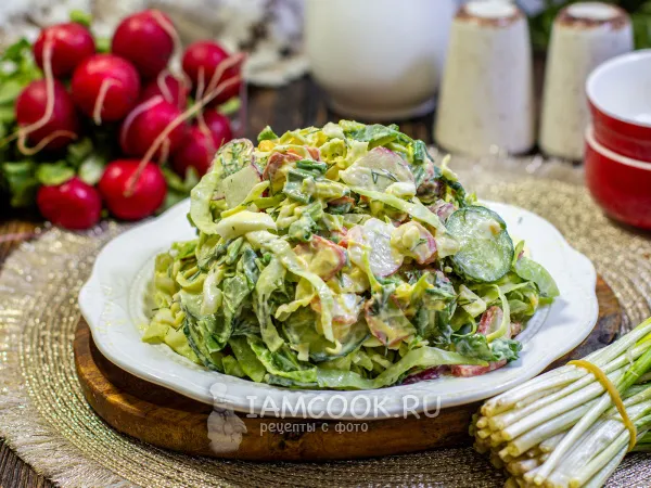 Фото блюда: Салат «Весенний» с крабовыми палочками