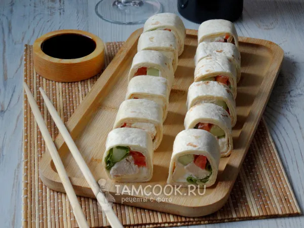 Фото блюда: Роллы с тортильей