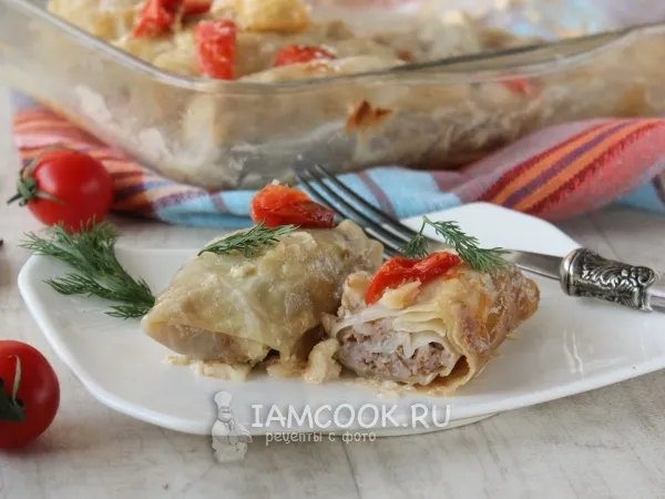 Фото блюда: Голубцы под шубой в духовке