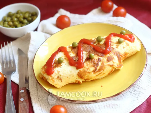 Фото готового блюда: Рисовый омлет по-японски (Омурайсу)