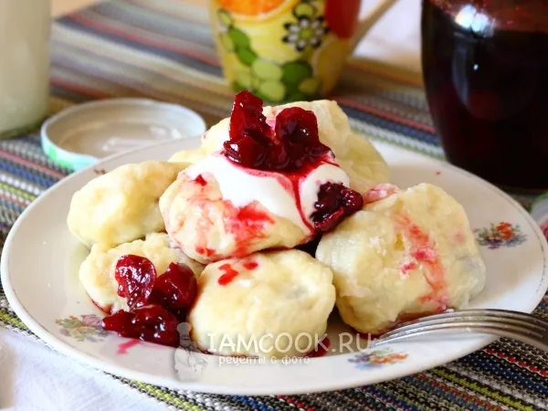 Фото блюда: Ленивые вареники с вишней