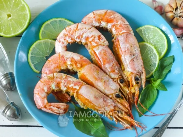 Фото блюда: Жареные лангустины с чесноком и лаймом