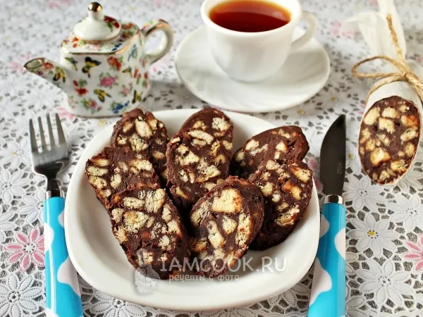 Фото блюда: Колбаска из печенья как в детстве