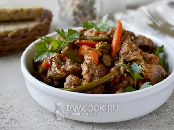 Фото блюда: Чесночные стрелки с мясом