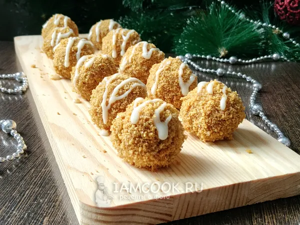 Фото готового блюда: Медовые шарики (пирожное)