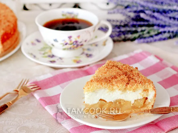 Фото блюда: Яблочный пирог с кремом суфле