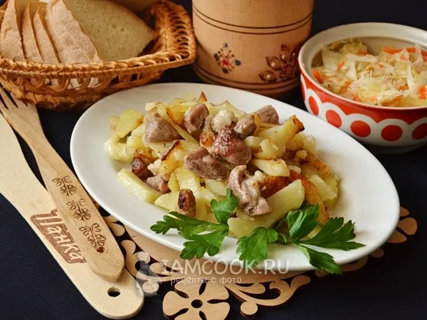 Фото готового блюда: Жареная картошка со свининой