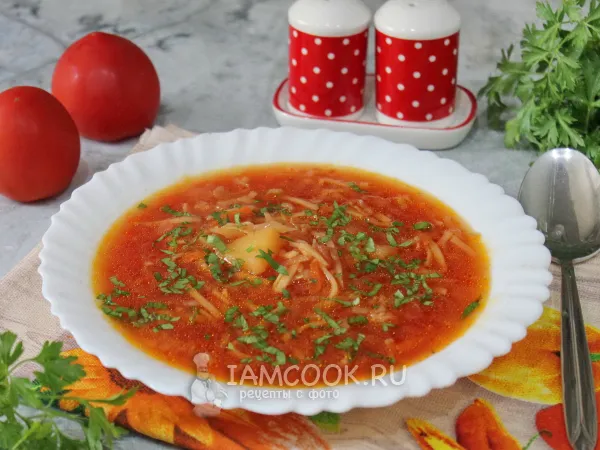 Фото готового блюда: Борщ с макаронами