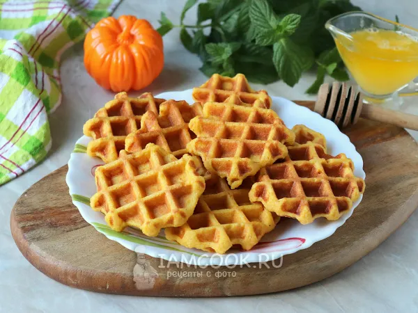 Фото готового блюда: ПП вафли с тыквой