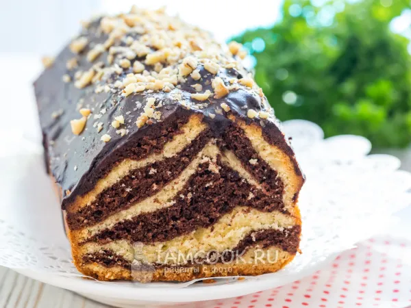 Фото готового блюда: Кекс «Зебра» с крахмалом